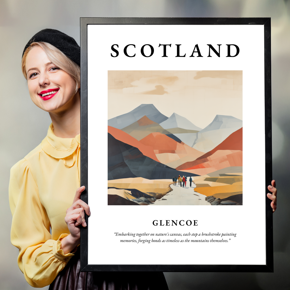 Person holding a poster of Glencoe