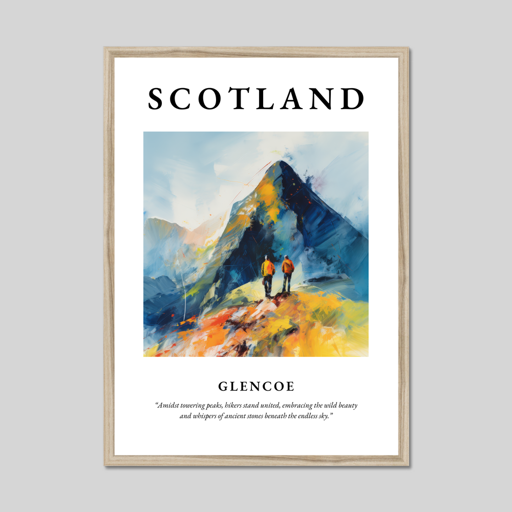 Poster in a natural frame with the word Scotland