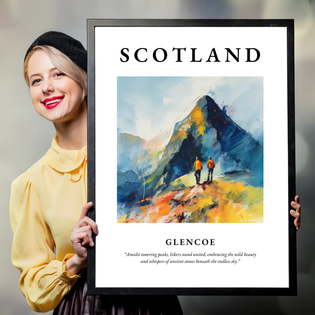 Person holding a poster of Glencoe