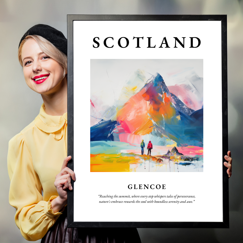 Person holding a poster of Glencoe