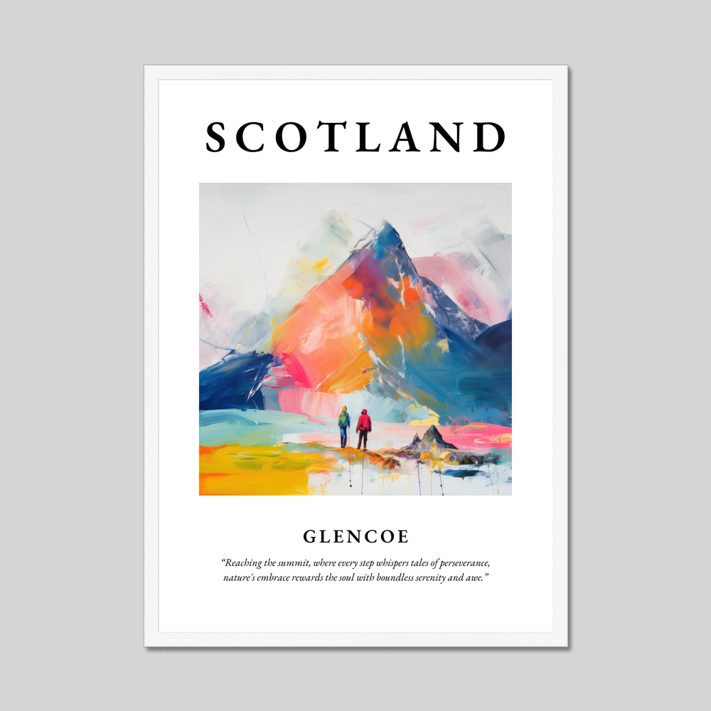 Poster in a white frame with the word Scotland