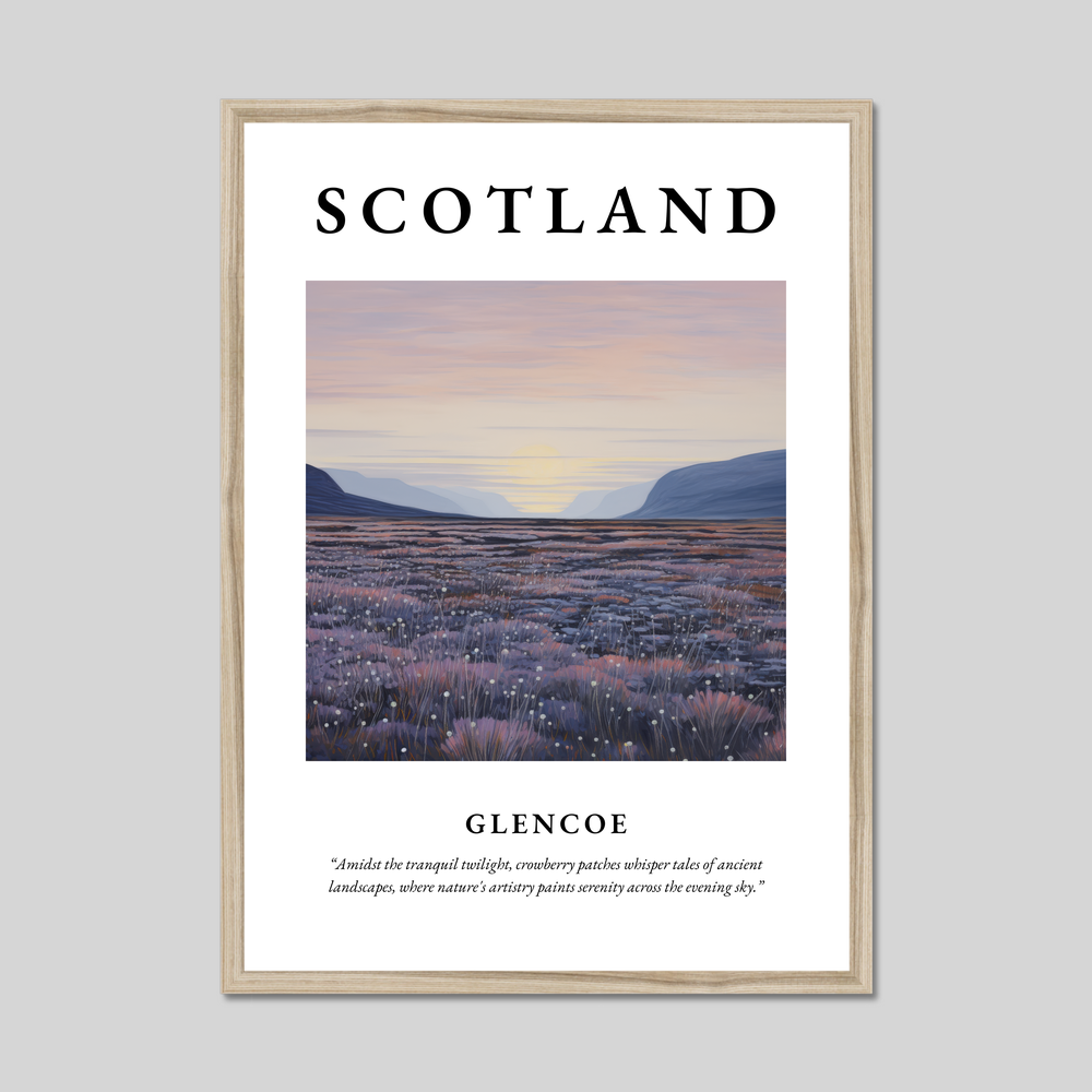 Poster in a natural frame with the word Scotland