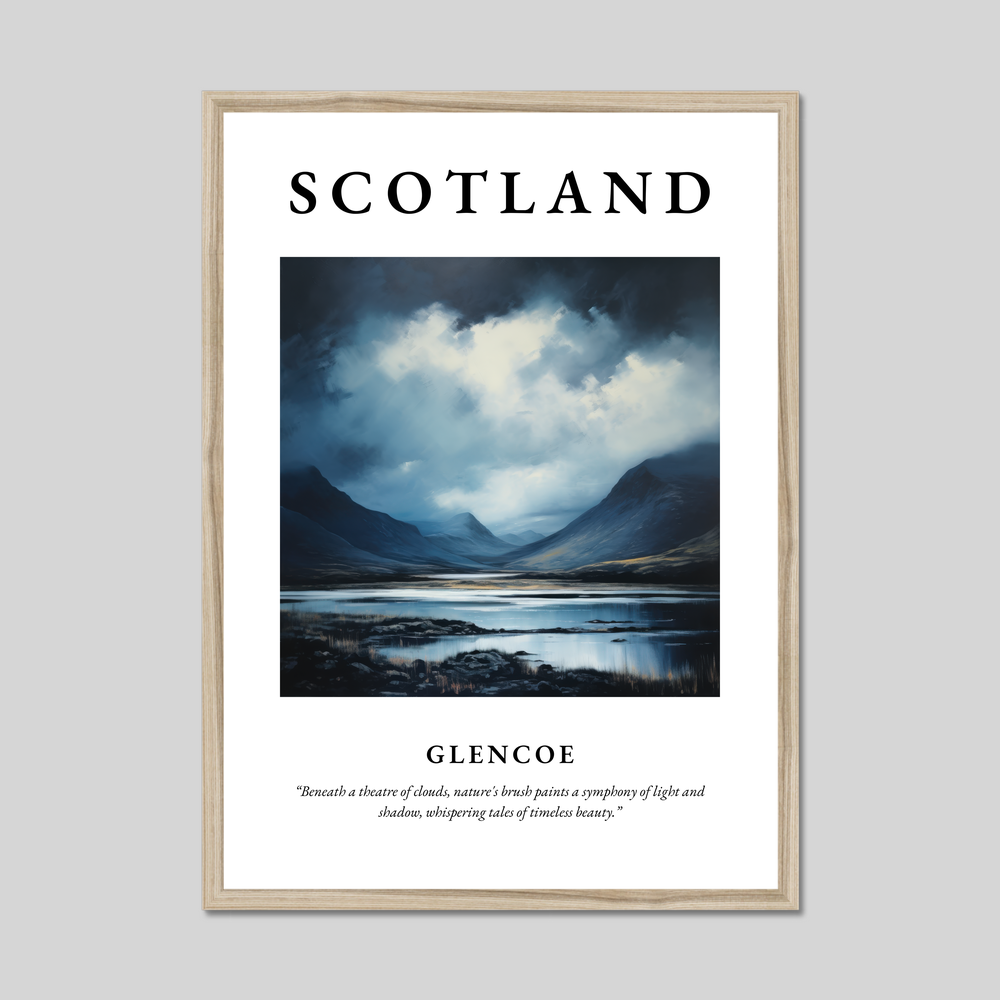 Poster in a natural frame with the word Scotland