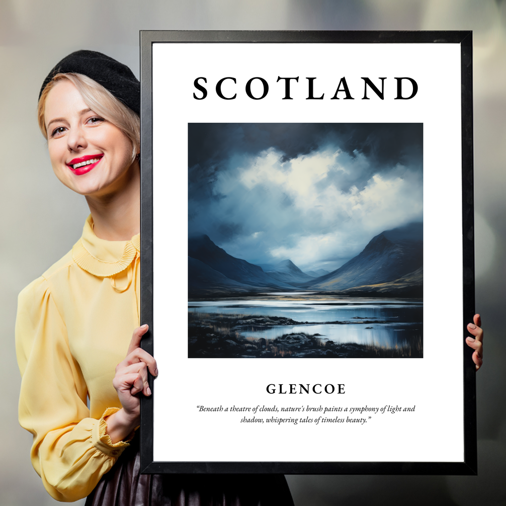 Person holding a poster of Glencoe