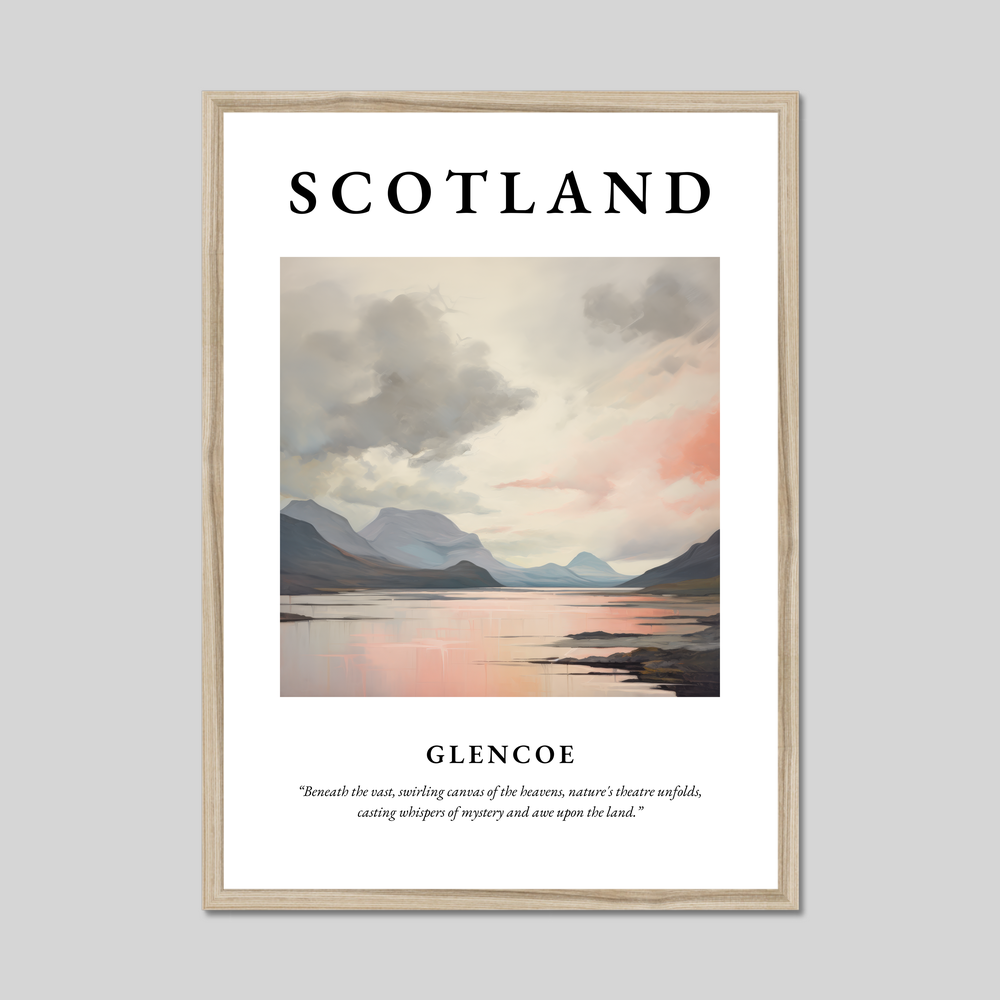 Poster in a natural frame with the word Scotland