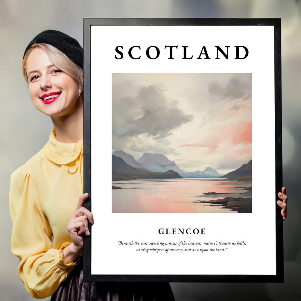 Person holding a poster of Glencoe