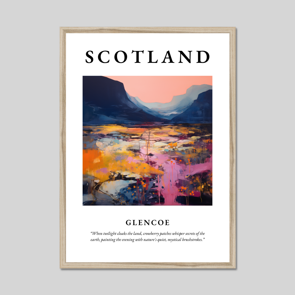 Poster in a natural frame with the word Scotland