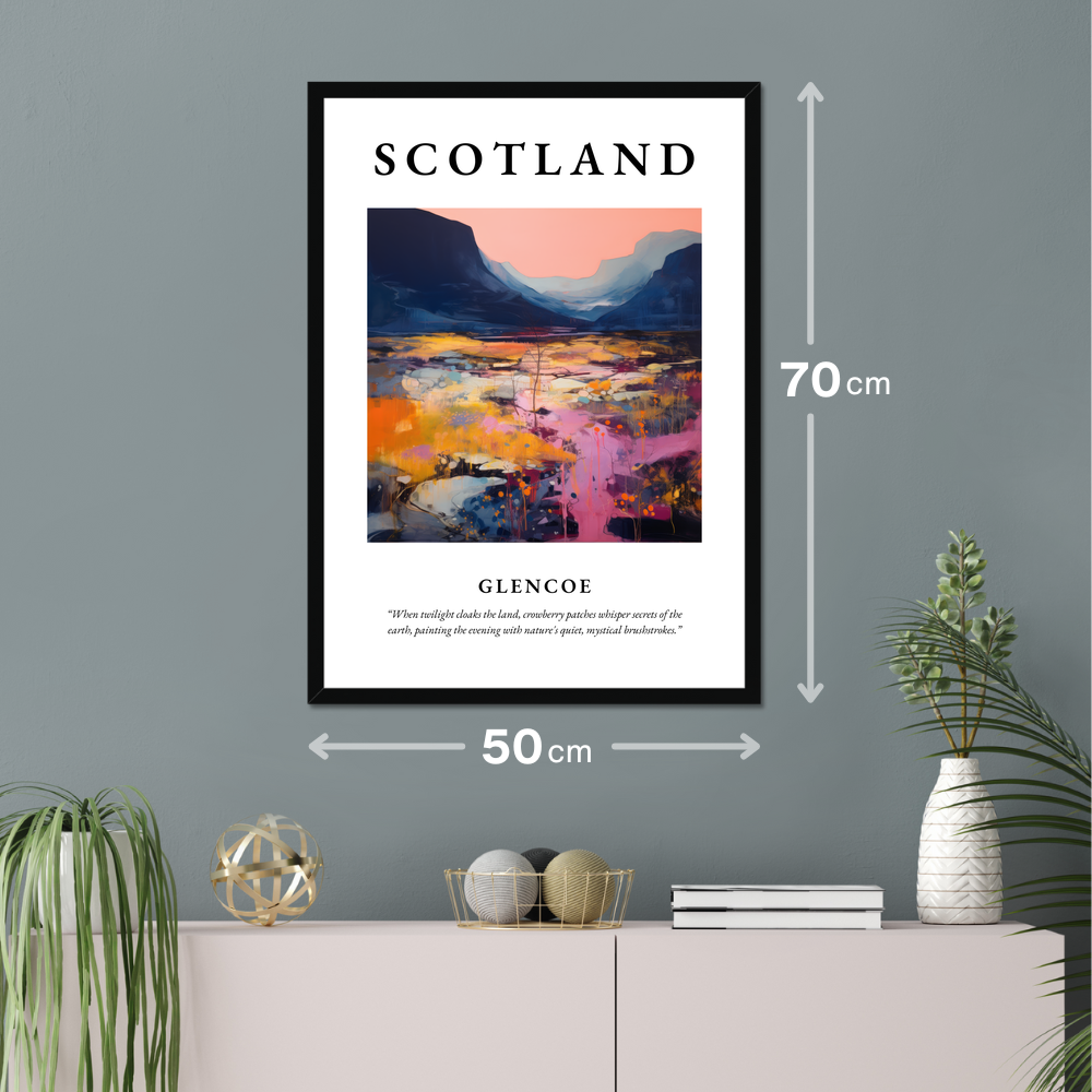 Poster of Glencoe hanging on a wall