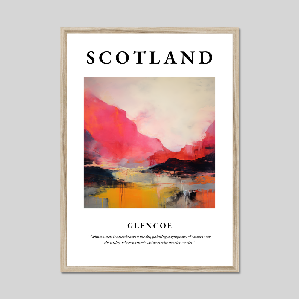 Poster in a natural frame with the word Scotland