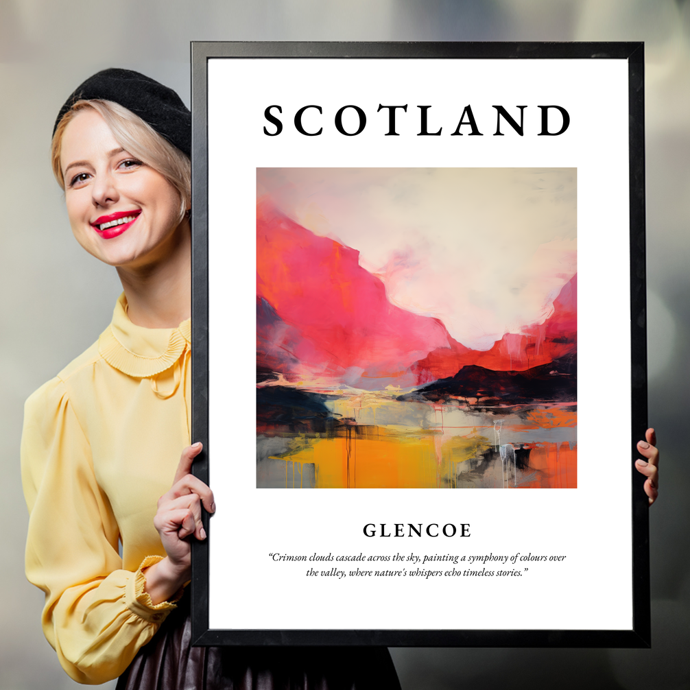 Person holding a poster of Glencoe