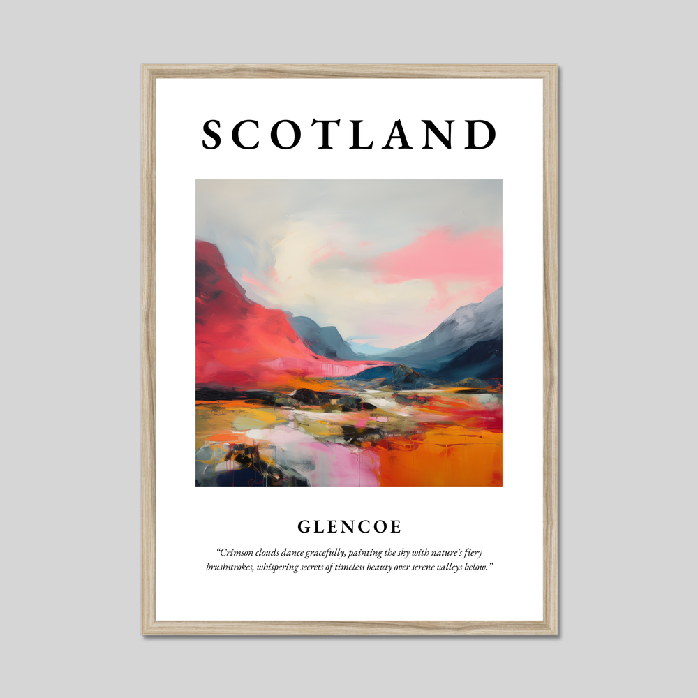 Poster in a natural frame with the word Scotland