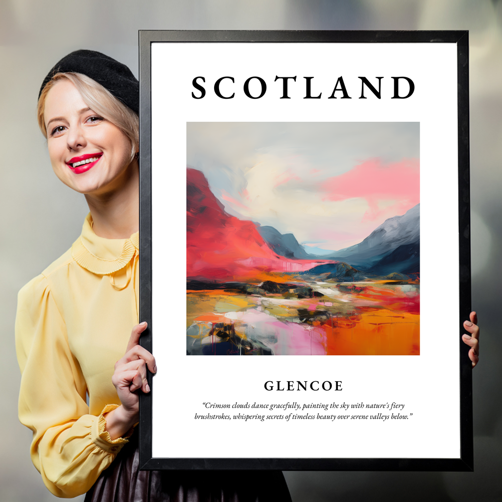 Person holding a poster of Glencoe