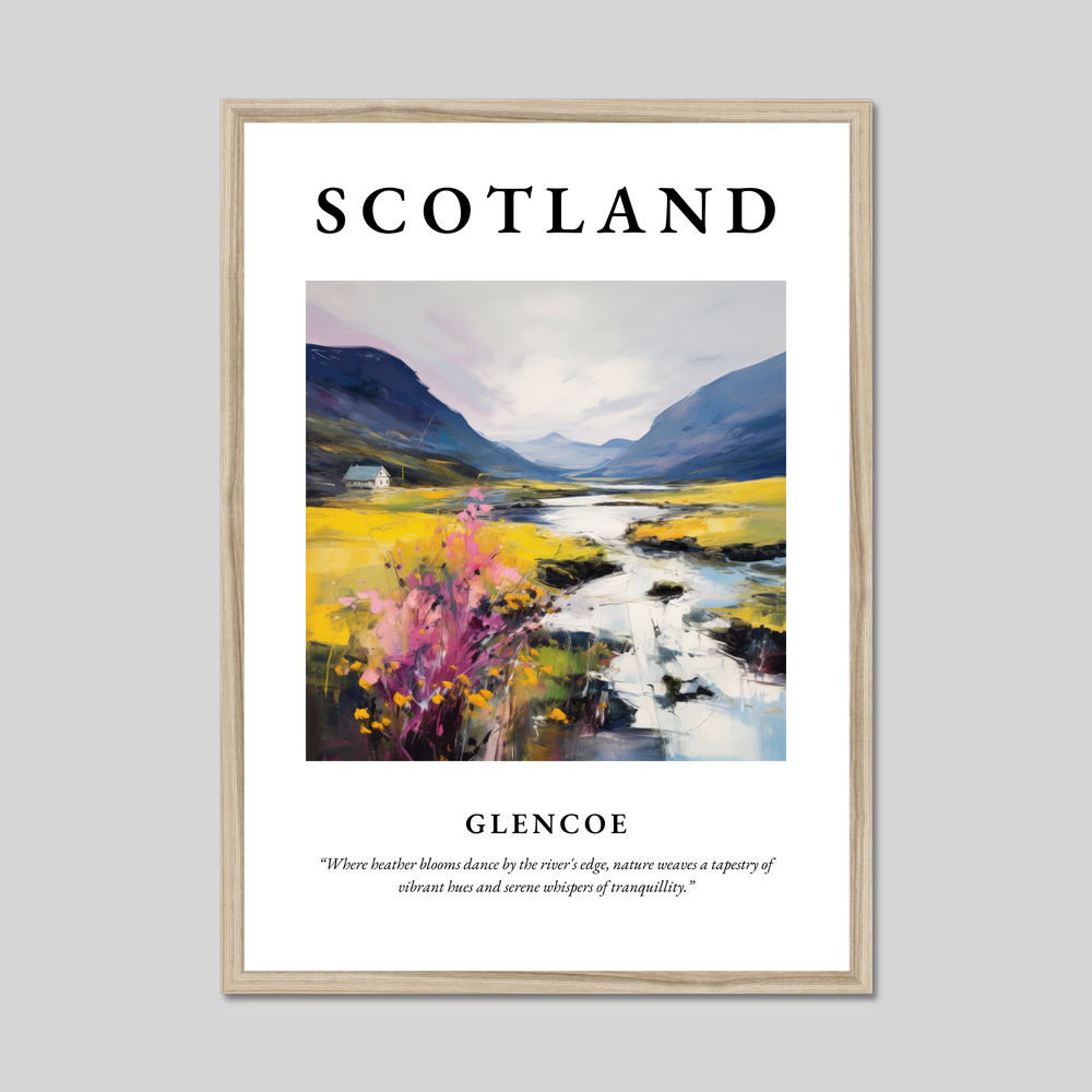 Poster in a natural frame with the word Scotland