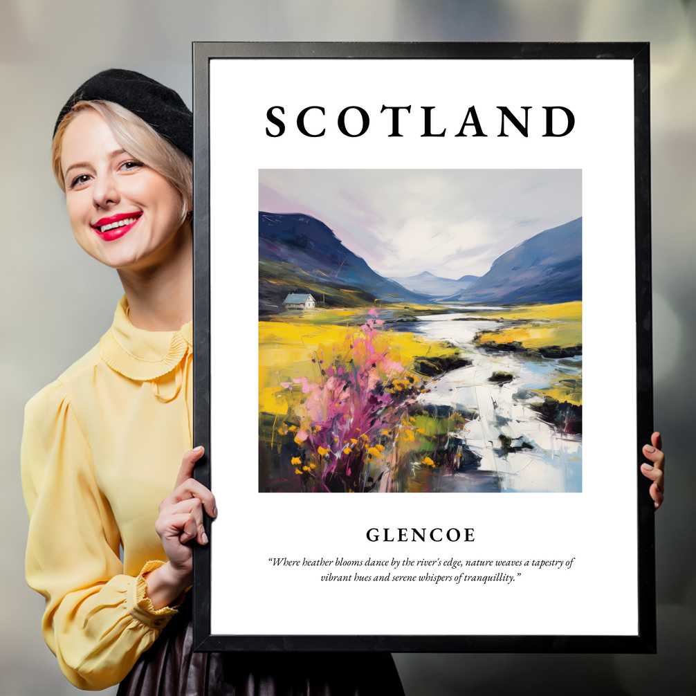 Person holding a poster of Glencoe