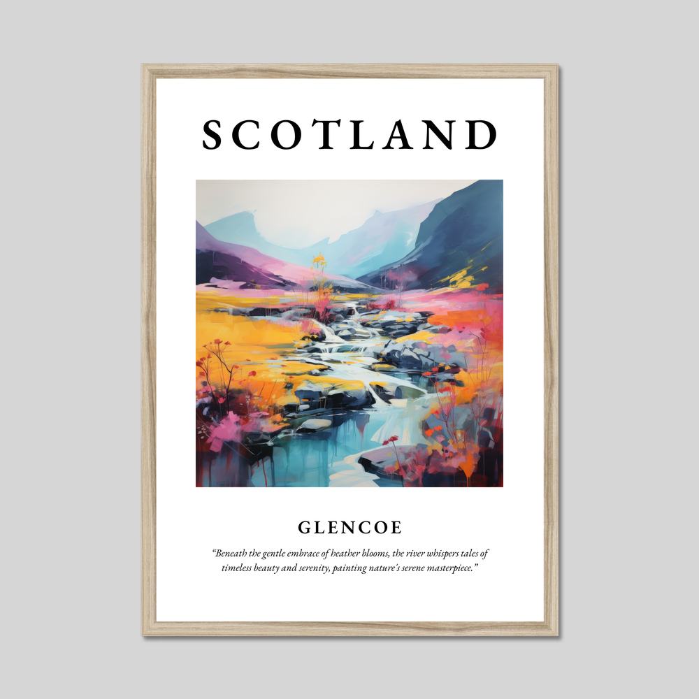 Poster in a natural frame with the word Scotland