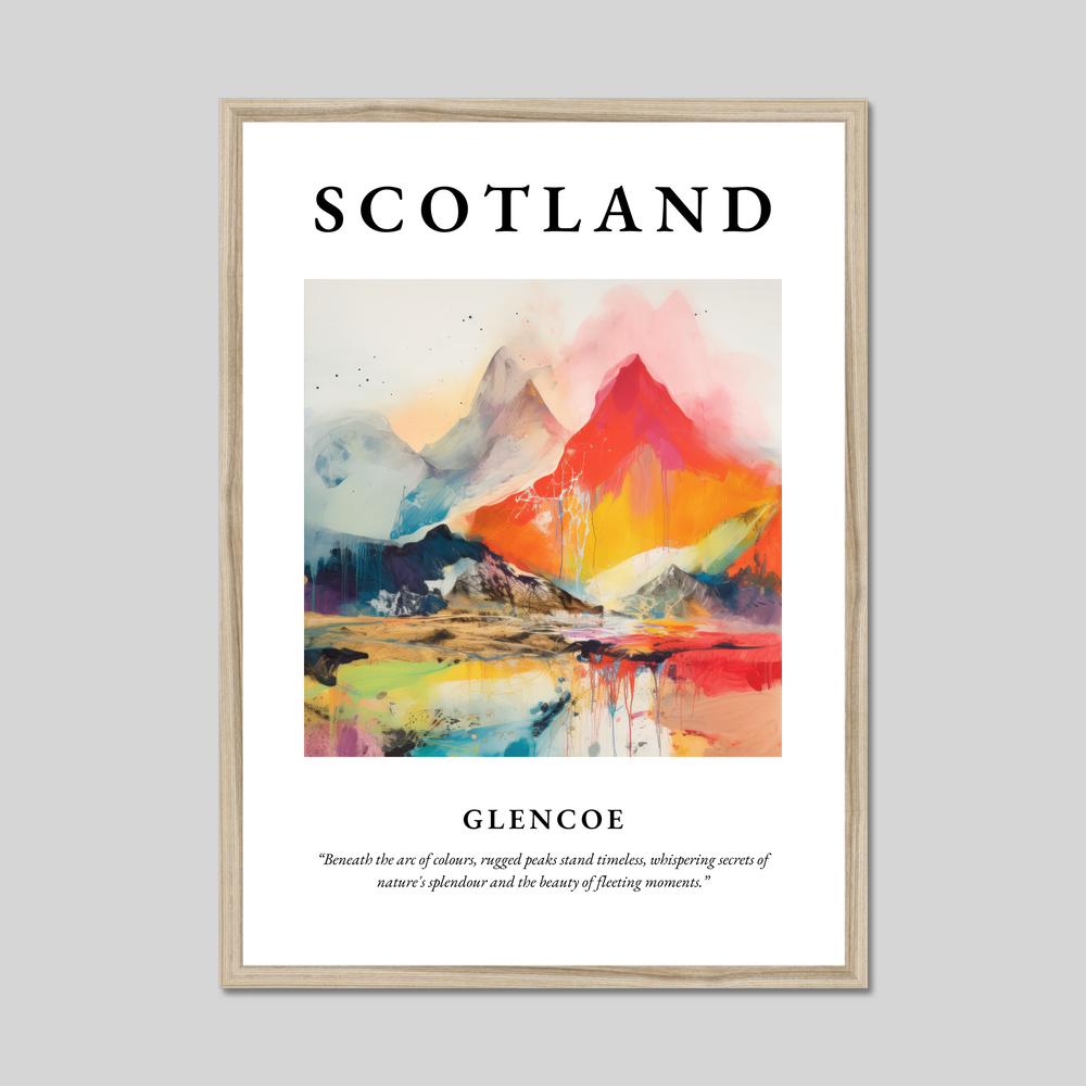 Poster in a natural frame with the word Scotland