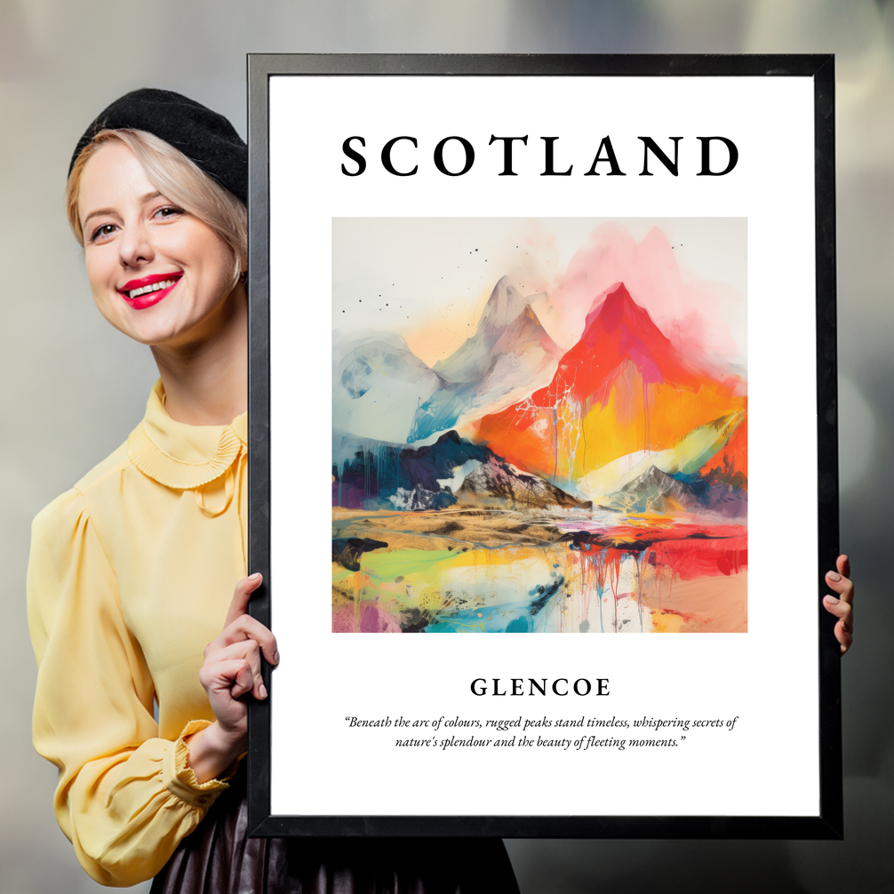 Person holding a poster of Glencoe