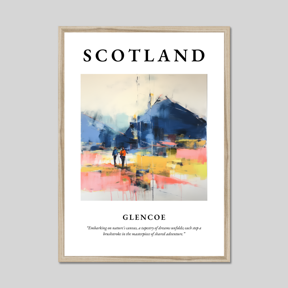 Poster in a natural frame with the word Scotland