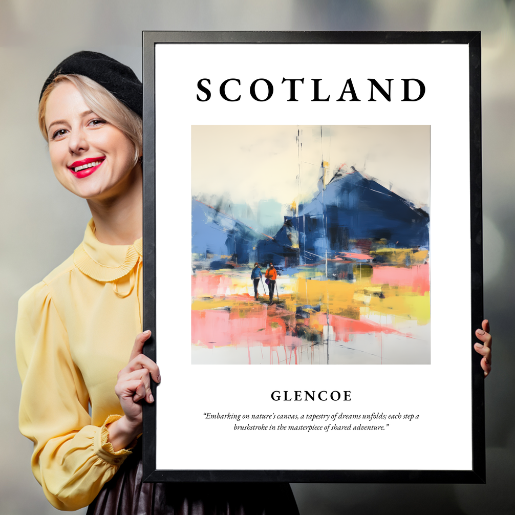 Person holding a poster of Glencoe