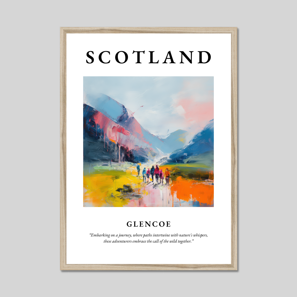 Poster in a natural frame with the word Scotland