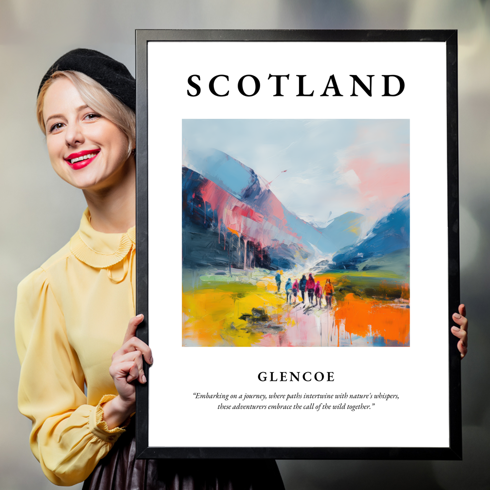 Person holding a poster of Glencoe