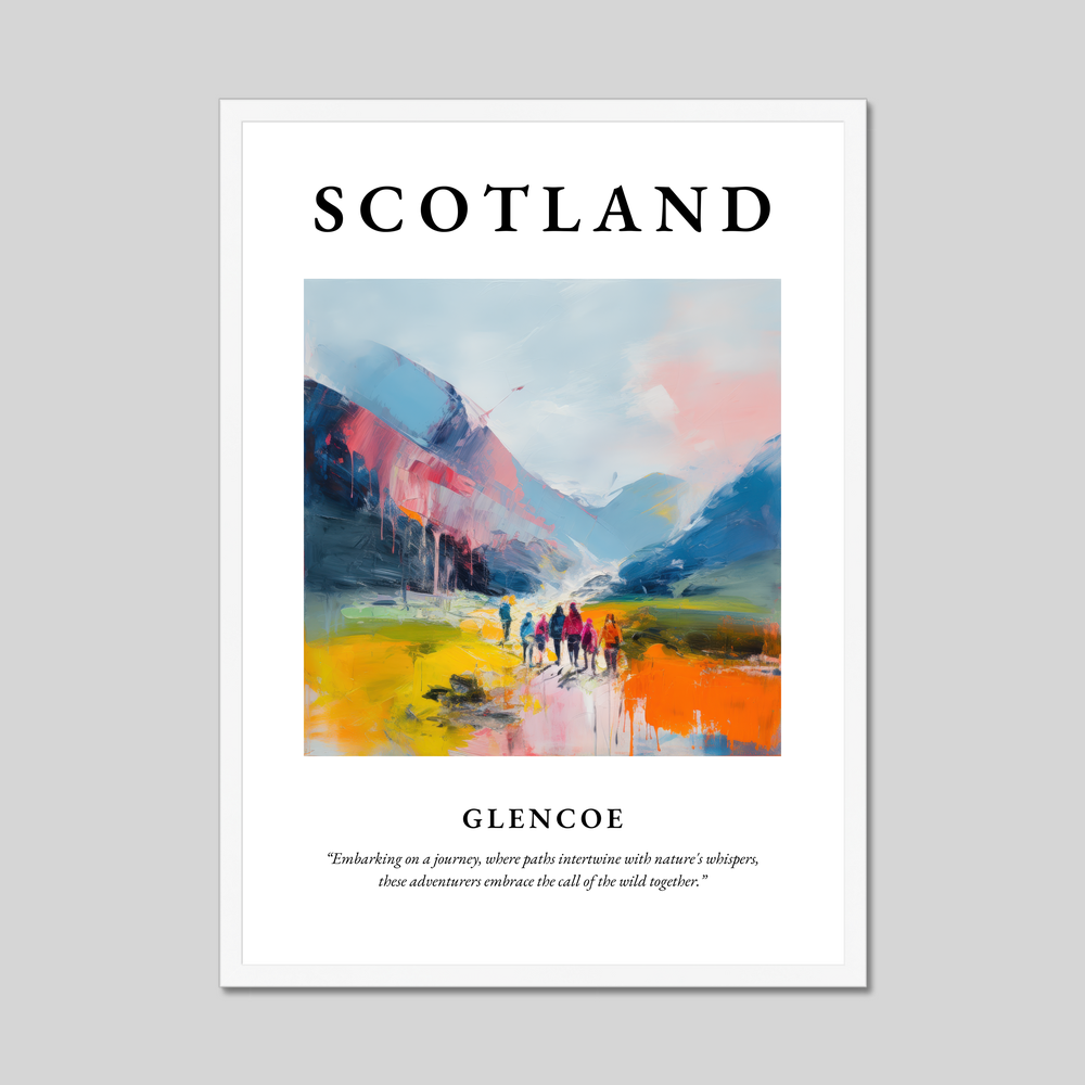 Poster in a white frame with the word Scotland