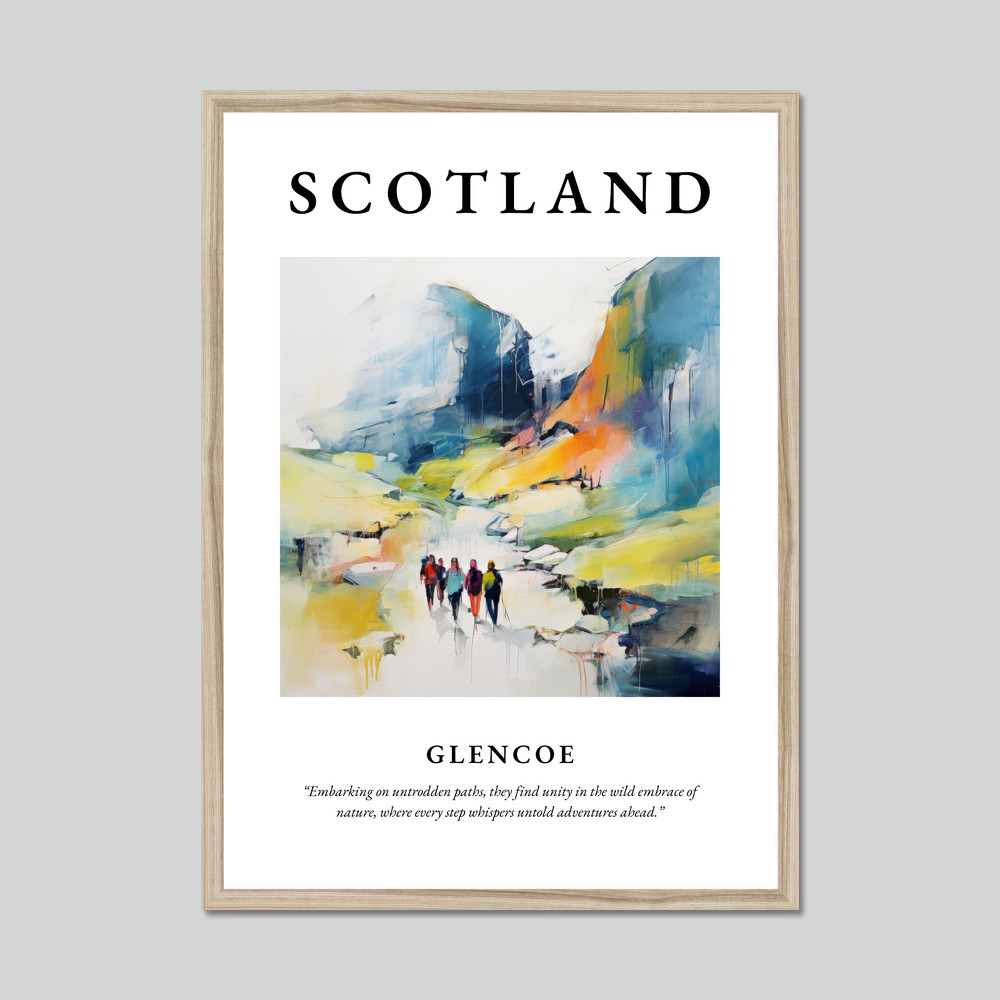 Poster in a natural frame with the word Scotland