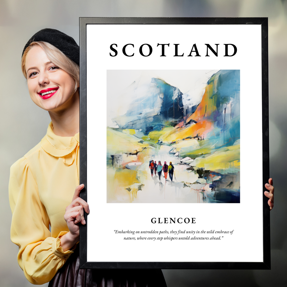 Person holding a poster of Glencoe