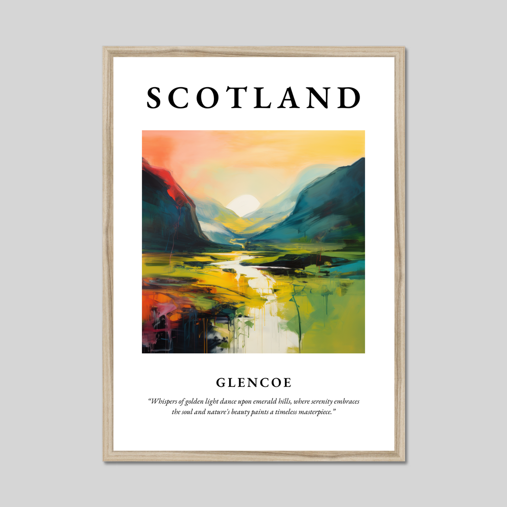 Poster in a natural frame with the word Scotland