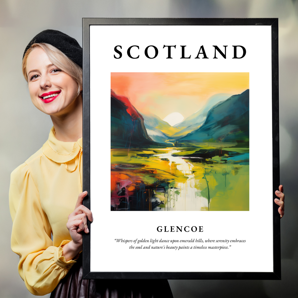 Person holding a poster of Glencoe