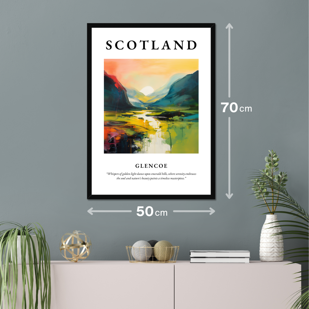 Poster of Glencoe hanging on a wall