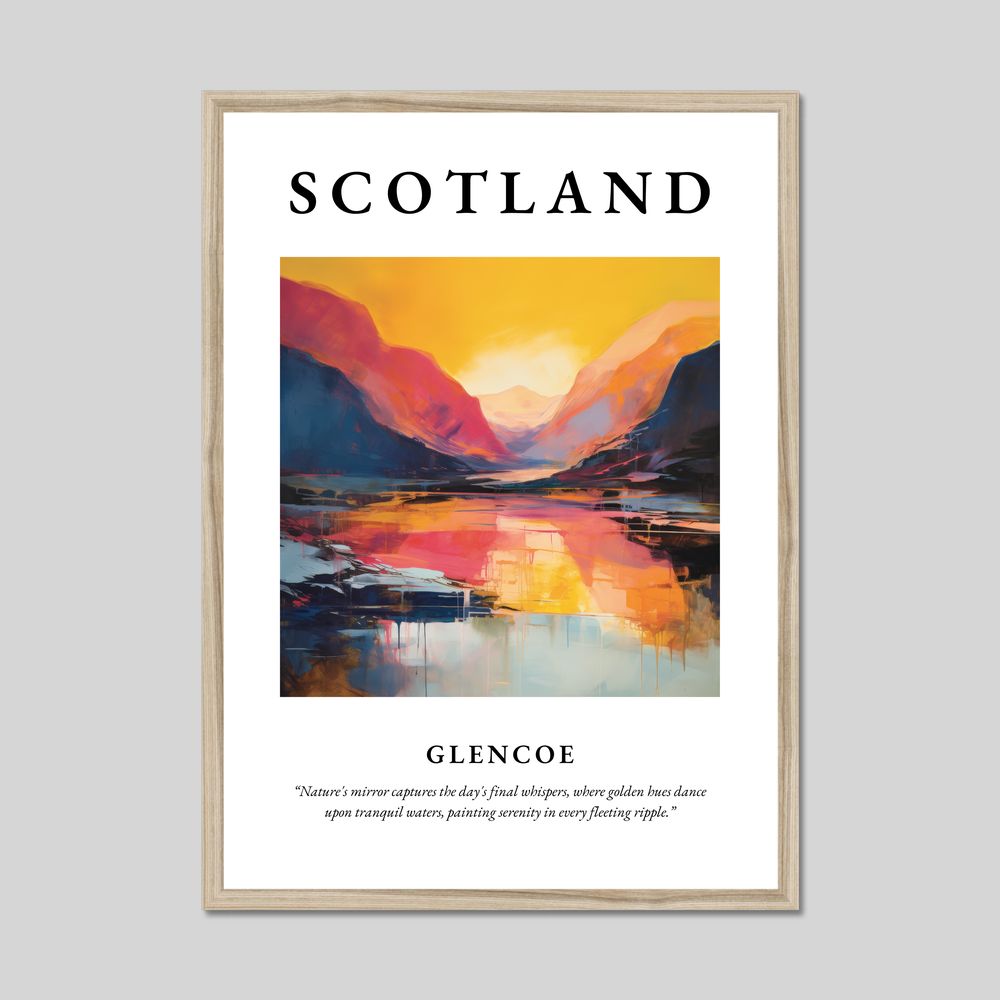 Poster in a natural frame with the word Scotland