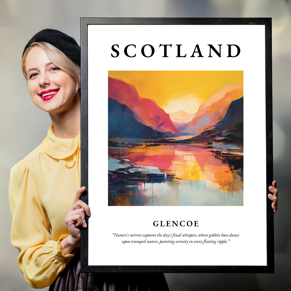 Person holding a poster of Glencoe