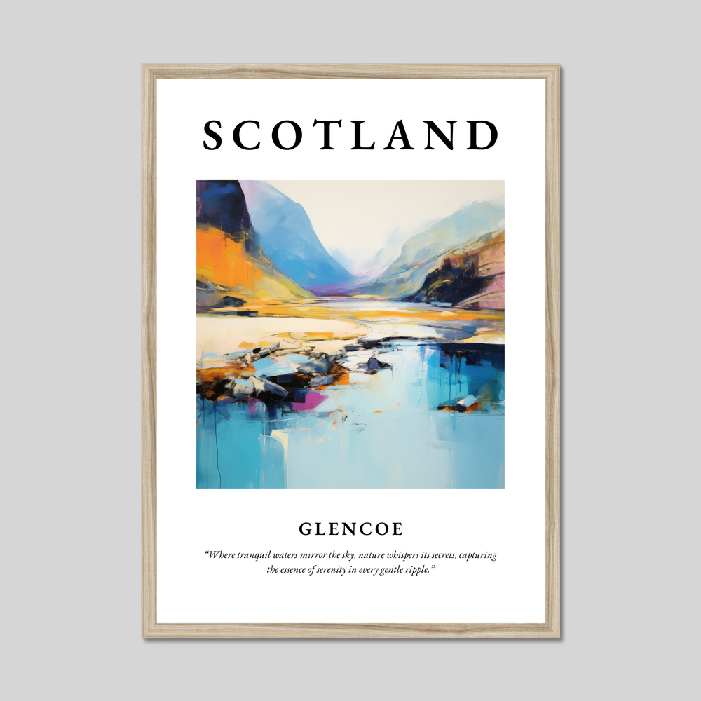 Poster in a natural frame with the word Scotland