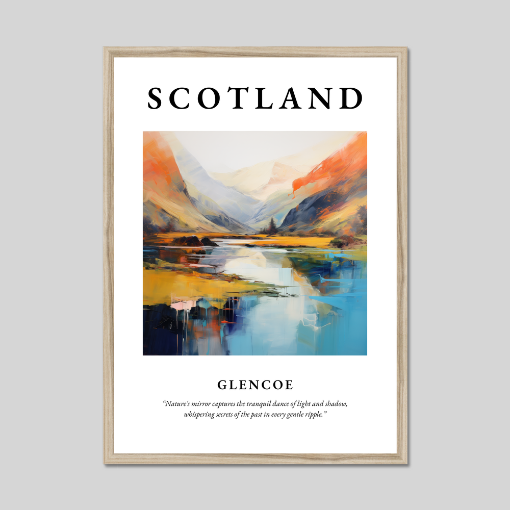 Poster in a natural frame with the word Scotland