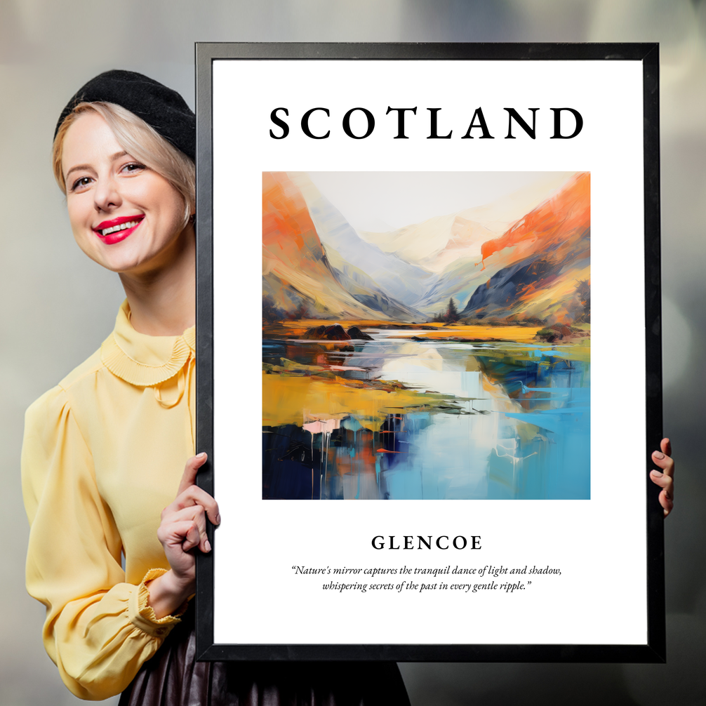 Person holding a poster of Glencoe