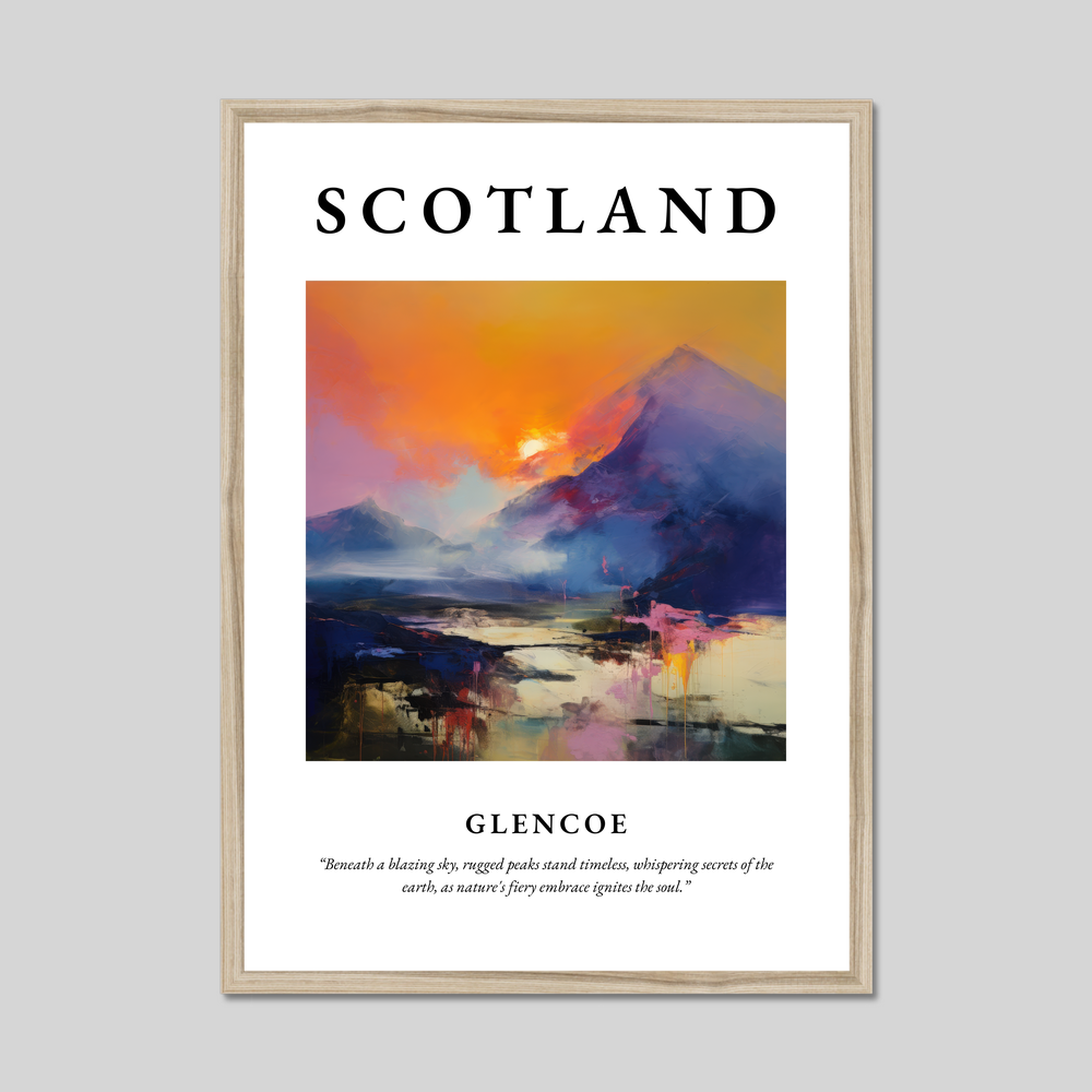 Poster in a natural frame with the word Scotland