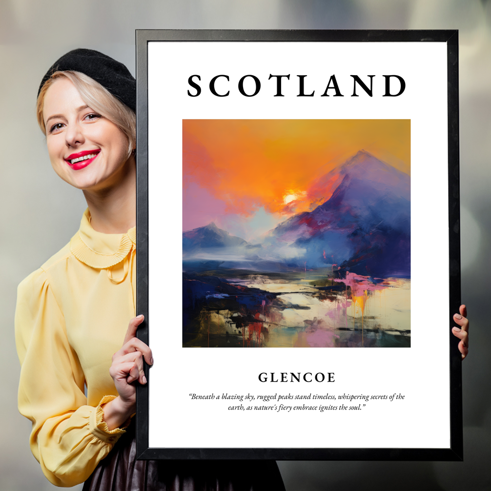 Person holding a poster of Glencoe