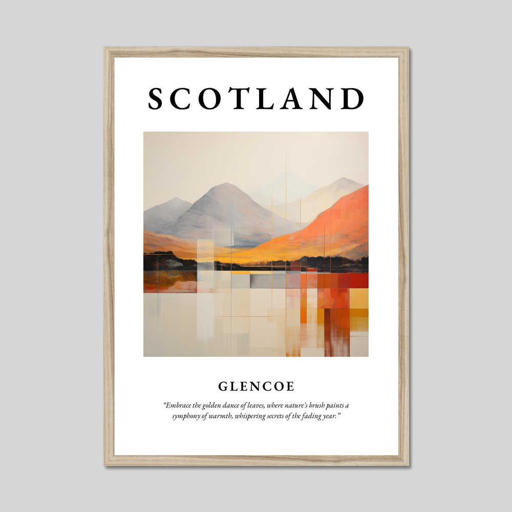 Poster in a natural frame with the word Scotland