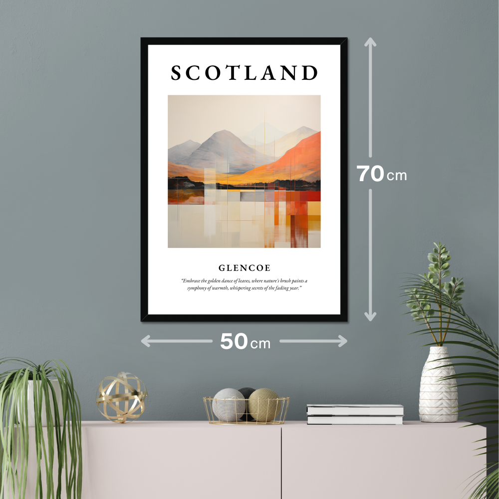 Poster of Glencoe hanging on a wall