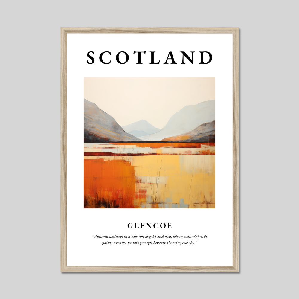 Poster in a natural frame with the word Scotland