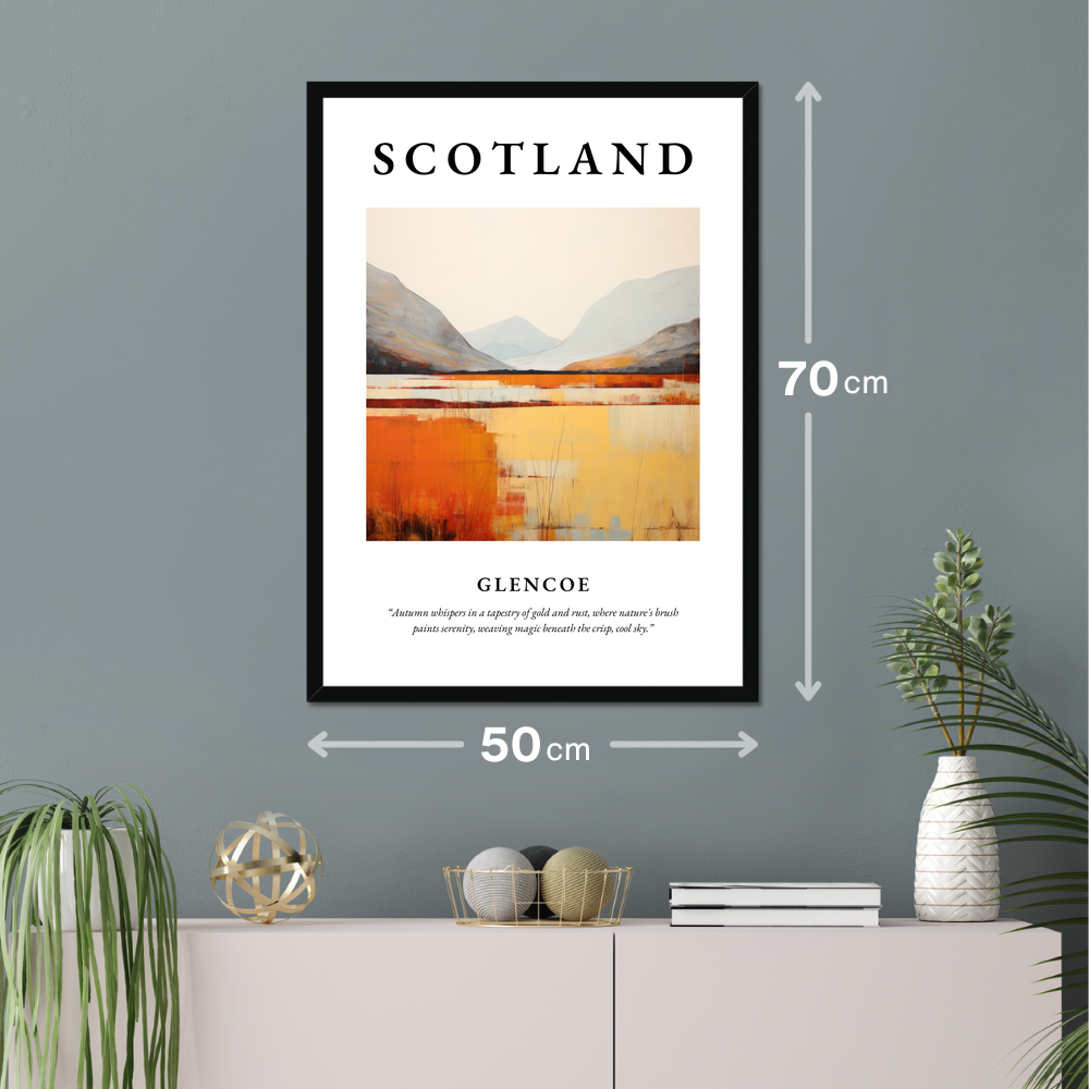 Poster of Glencoe hanging on a wall