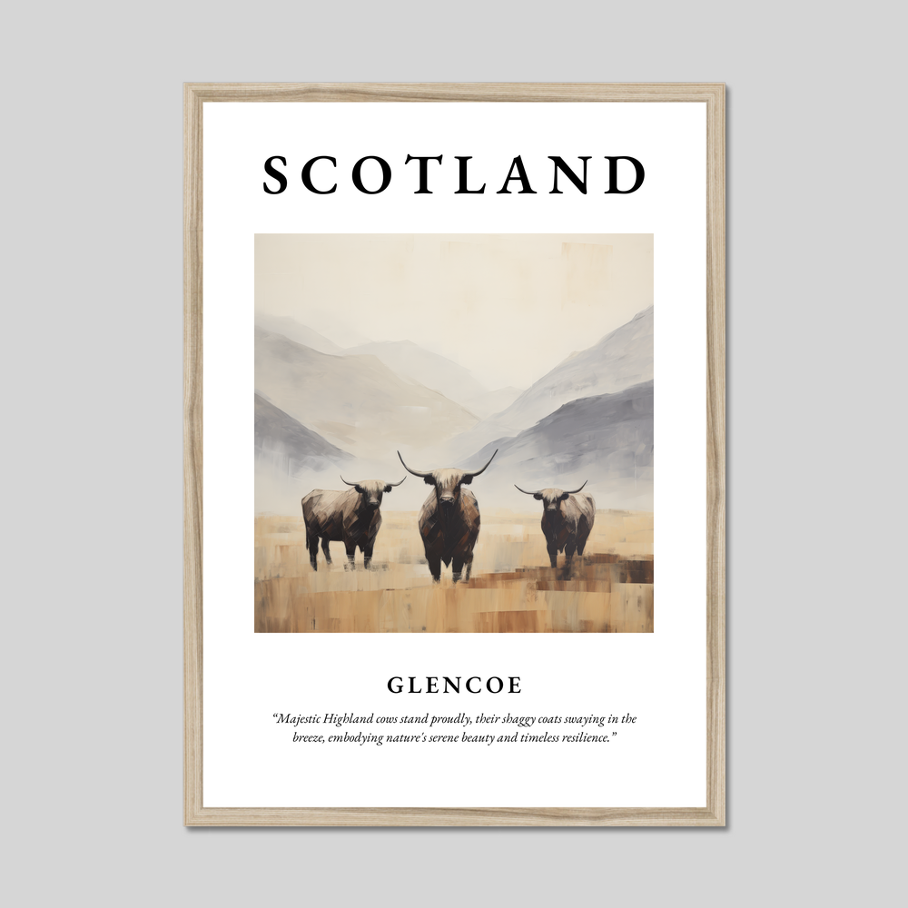 Poster in a natural frame with the word Scotland