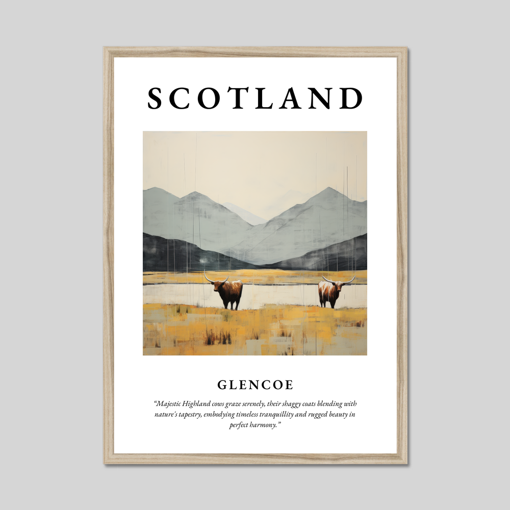 Poster in a natural frame with the word Scotland