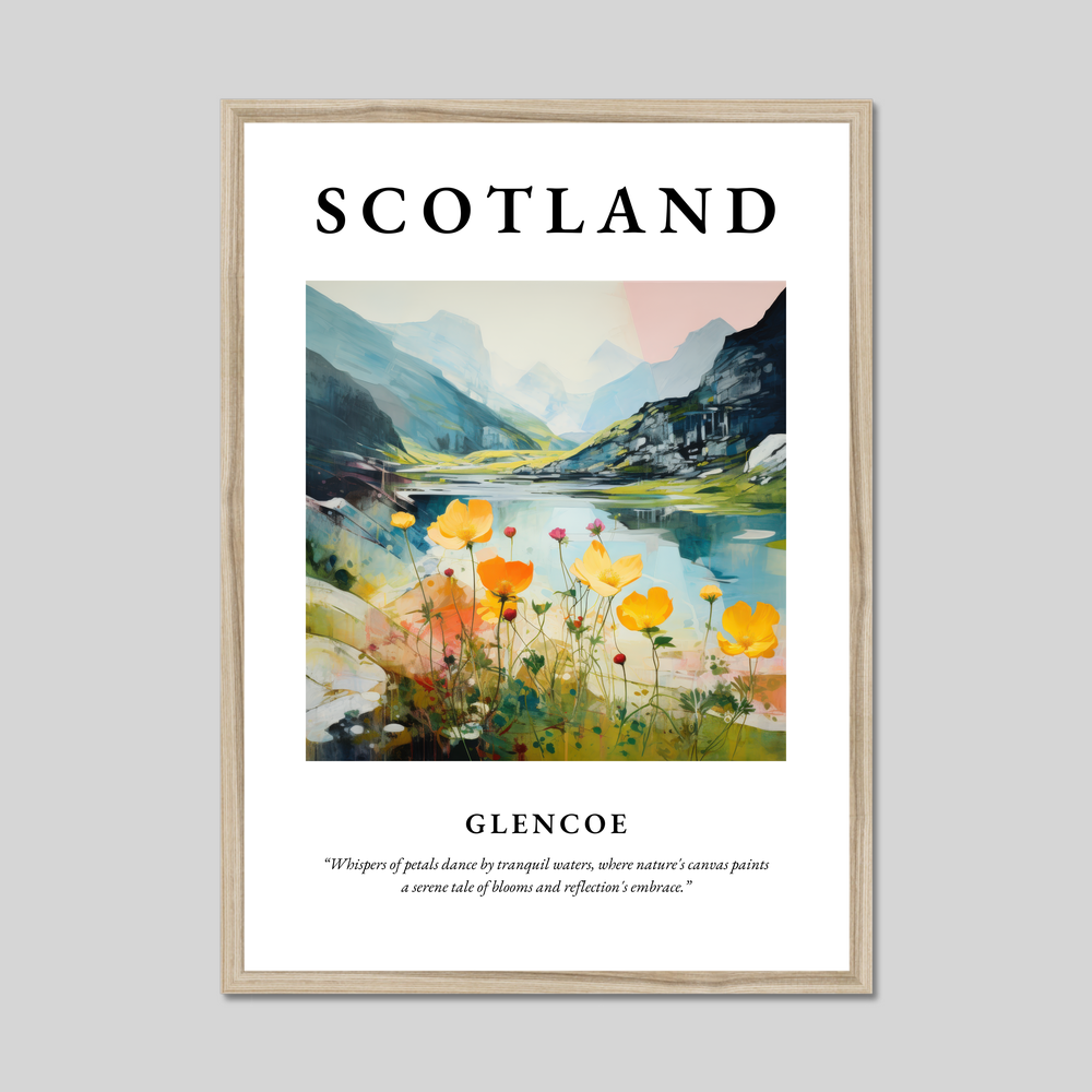 Poster in a natural frame with the word Scotland