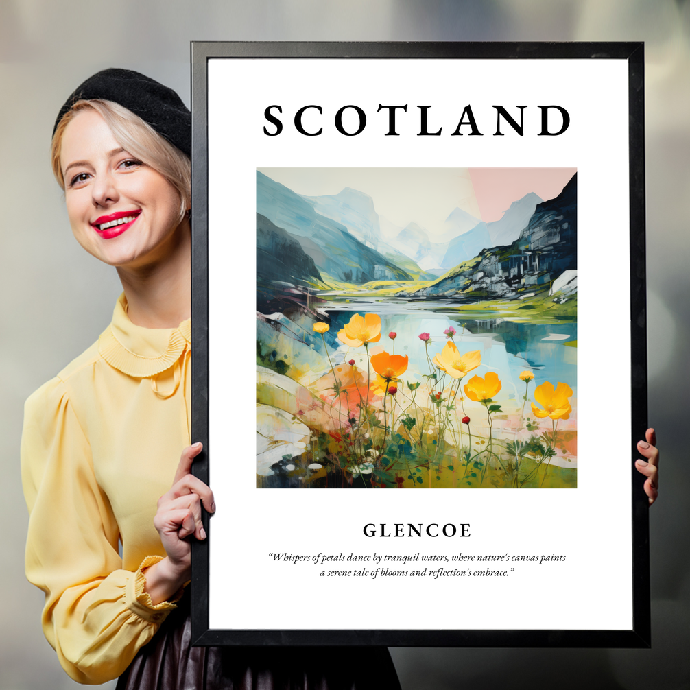 Person holding a poster of Glencoe