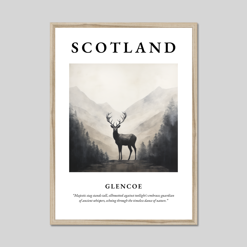 Poster in a natural frame with the word Scotland