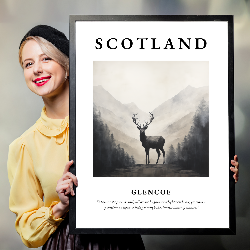 Person holding a poster of Glencoe