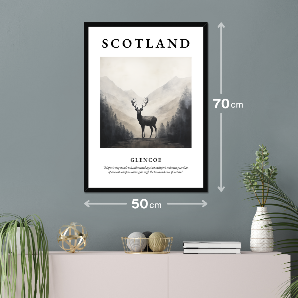 Poster of Glencoe hanging on a wall