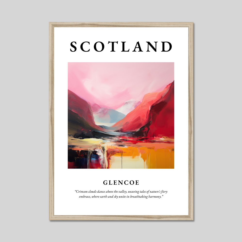 Poster in a natural frame with the word Scotland